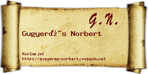 Gugyerás Norbert névjegykártya